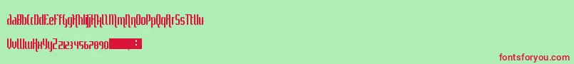 SheCurlsInTheMist Font – Red Fonts on Green Background