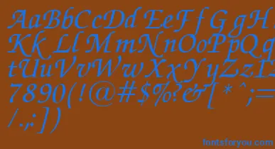 ZapfChanceryItalic.001.007 font – Blue Fonts On Brown Background