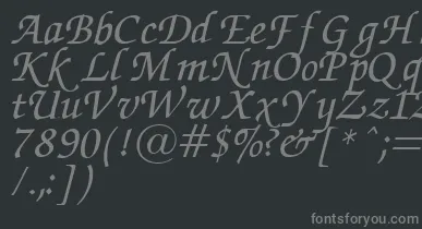 ZapfChanceryItalic.001.007 font – Gray Fonts On Black Background