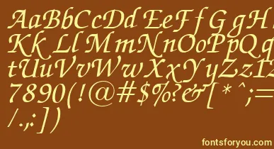 ZapfChanceryItalic.001.007 font – Yellow Fonts On Brown Background