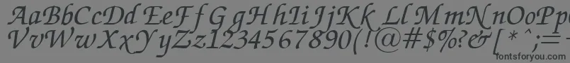 Шрифт ZapfChanceryItalic.001.007 – чёрные шрифты на сером фоне
