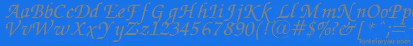 ZapfChanceryItalic.001.007 Font – Gray Fonts on Blue Background