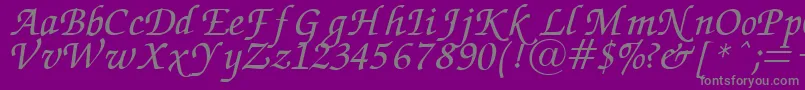 ZapfChanceryItalic.001.007 Font – Gray Fonts on Purple Background
