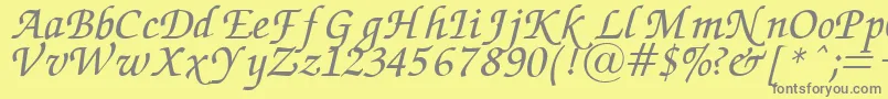ZapfChanceryItalic.001.007 Font – Gray Fonts on Yellow Background