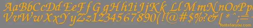 ZapfChanceryItalic.001.007 Font – Orange Fonts on Gray Background