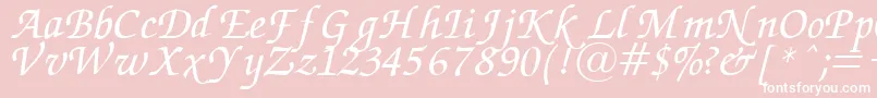 ZapfChanceryItalic.001.007 Font – White Fonts on Pink Background