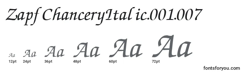 ZapfChanceryItalic.001.007 font sizes