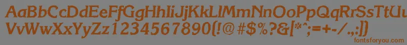 Czcionka KorinthantiqueBolditalic – brązowe czcionki na szarym tle