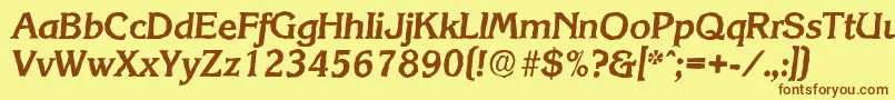 KorinthantiqueBolditalic Font – Brown Fonts on Yellow Background
