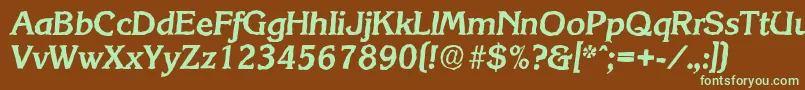 KorinthantiqueBolditalic-fontti – vihreät fontit ruskealla taustalla