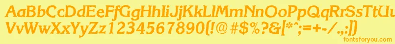 KorinthantiqueBolditalic Font – Orange Fonts on Yellow Background