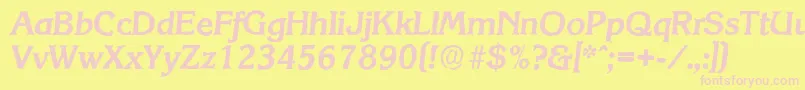 Шрифт KorinthantiqueBolditalic – розовые шрифты на жёлтом фоне