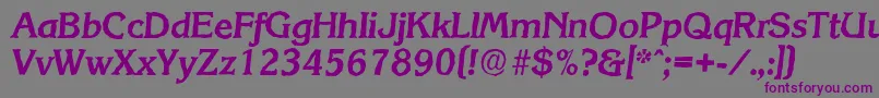 Шрифт KorinthantiqueBolditalic – фиолетовые шрифты на сером фоне