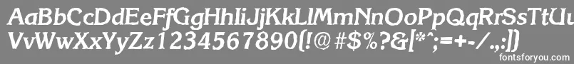 Шрифт KorinthantiqueBolditalic – белые шрифты на сером фоне