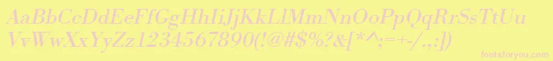 UrwbodonitwidOblique Font – Pink Fonts on Yellow Background