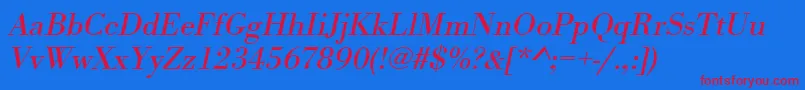 UrwbodonitwidOblique Font – Red Fonts on Blue Background