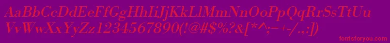 UrwbodonitwidOblique Font – Red Fonts on Purple Background