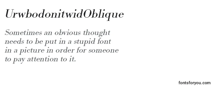 Review of the UrwbodonitwidOblique Font