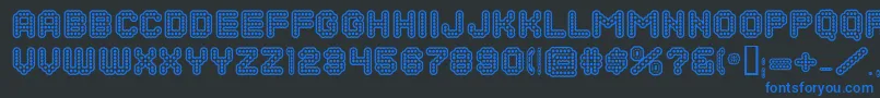 DotsAllForNowInlineJl Font – Blue Fonts on Black Background