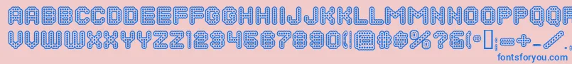 DotsAllForNowInlineJl Font – Blue Fonts on Pink Background
