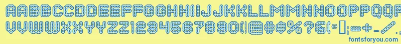DotsAllForNowInlineJl Font – Blue Fonts on Yellow Background