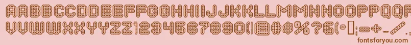 DotsAllForNowInlineJl Font – Brown Fonts on Pink Background