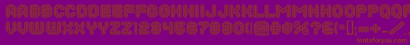 フォントDotsAllForNowInlineJl – 紫色の背景に茶色のフォント