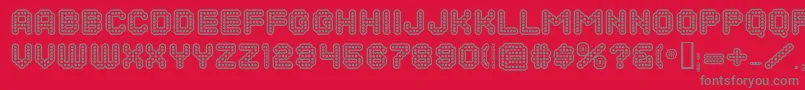 Weitere Informationen zur DotsAllForNowInlineJl-Schriftart DotsAllForNowInlineJl-Schriftart – Graue Schriften auf rotem Hintergrund