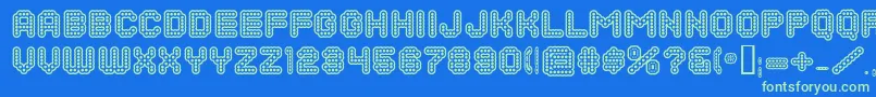 DotsAllForNowInlineJl Font – Green Fonts on Blue Background