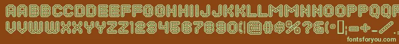 DotsAllForNowInlineJl Font – Green Fonts on Brown Background