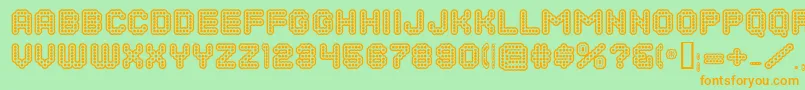DotsAllForNowInlineJl Font – Orange Fonts on Green Background