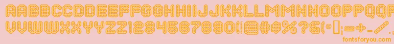 DotsAllForNowInlineJl Font – Orange Fonts on Pink Background