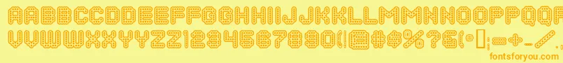 DotsAllForNowInlineJl Font – Orange Fonts on Yellow Background