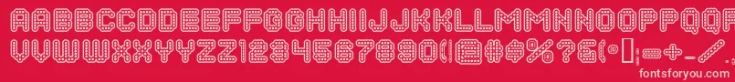 フォントDotsAllForNowInlineJl – 赤い背景にピンクのフォント