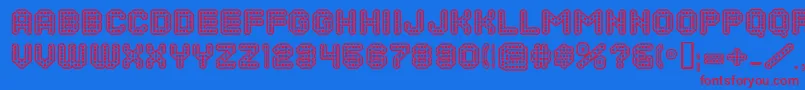 DotsAllForNowInlineJl Font – Red Fonts on Blue Background