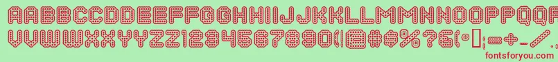 DotsAllForNowInlineJl Font – Red Fonts on Green Background