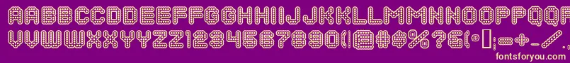 DotsAllForNowInlineJl Font – Yellow Fonts on Purple Background