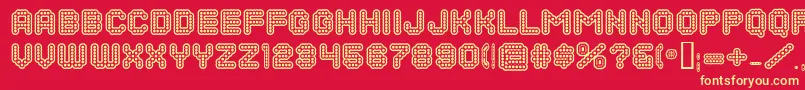 DotsAllForNowInlineJl Font – Yellow Fonts on Red Background