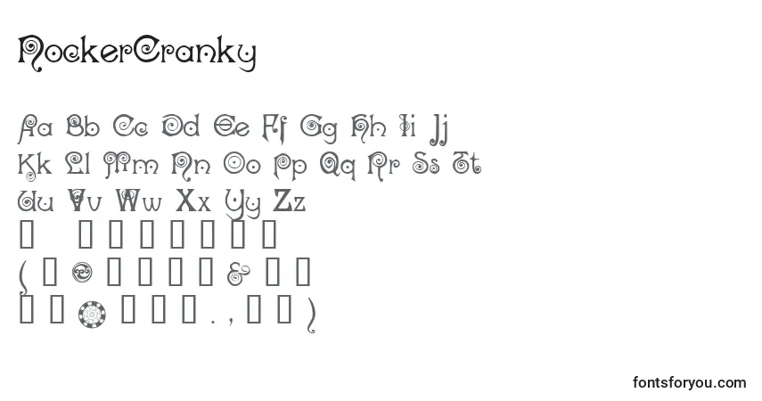 A fonte NockerCranky – alfabeto, números, caracteres especiais