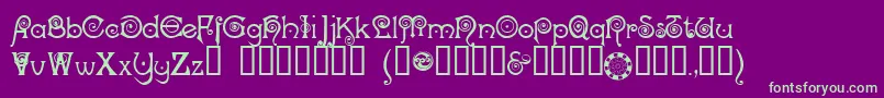 NockerCranky Font – Green Fonts on Purple Background