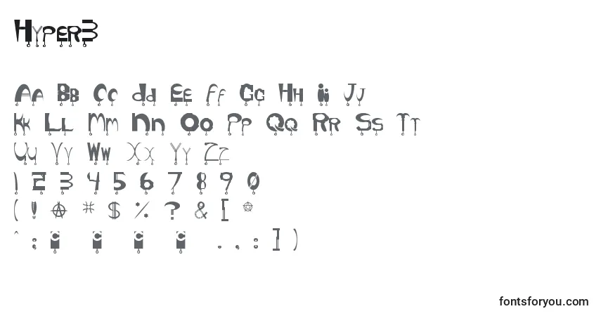 Schriftart Hyper3 – Alphabet, Zahlen, spezielle Symbole