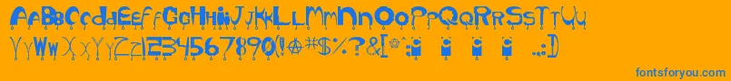 Hyper3 Font – Blue Fonts on Orange Background