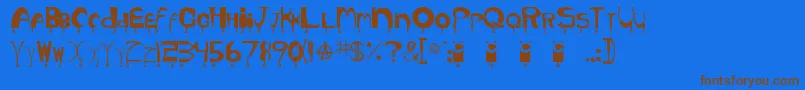 Hyper3 Font – Brown Fonts on Blue Background