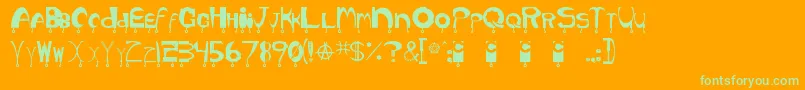 Hyper3 Font – Green Fonts on Orange Background