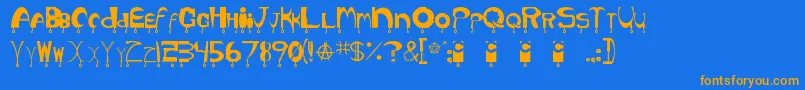 Hyper3 Font – Orange Fonts on Blue Background