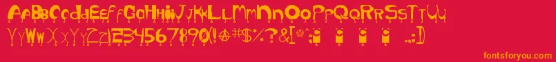 Hyper3 Font – Orange Fonts on Red Background