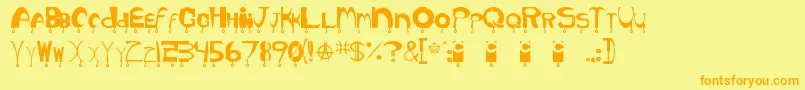 Hyper3 Font – Orange Fonts on Yellow Background
