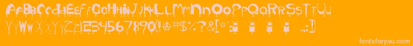 Hyper3 Font – Pink Fonts on Orange Background