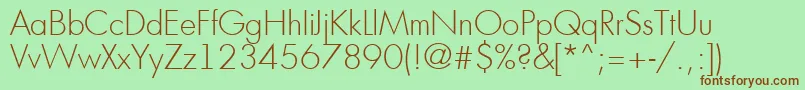 Futur16 Font – Brown Fonts on Green Background