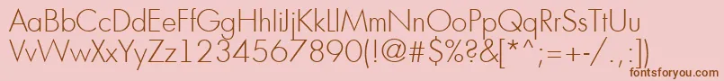 Futur16 Font – Brown Fonts on Pink Background